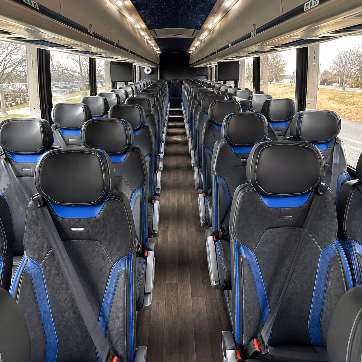 56 passenger charter bus interior
